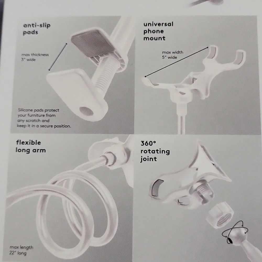 Real Simple clamp phone mount, white